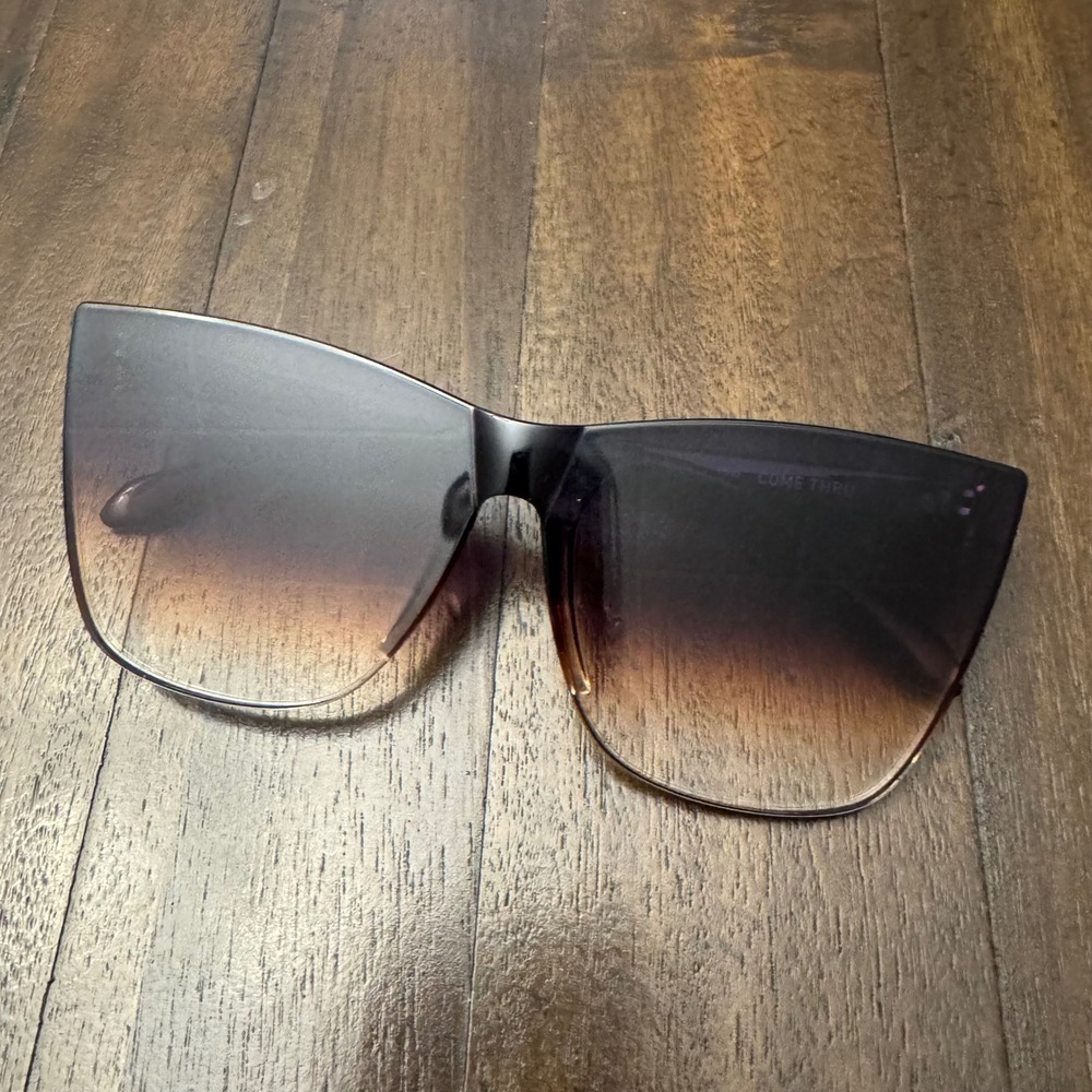 Quay Australia Black to Brown Ombre Cat Eye Sunglasses - Picture 9 of 9